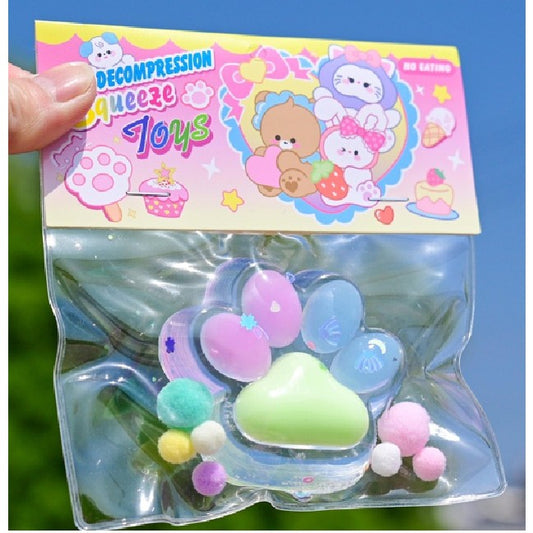 Jucarie Antistres Squishy Labuta de Pisica, Revenire Lenta pentru Relaxare Senzoriala, Material TPR Moale, 7.5 cm, Multicolor
