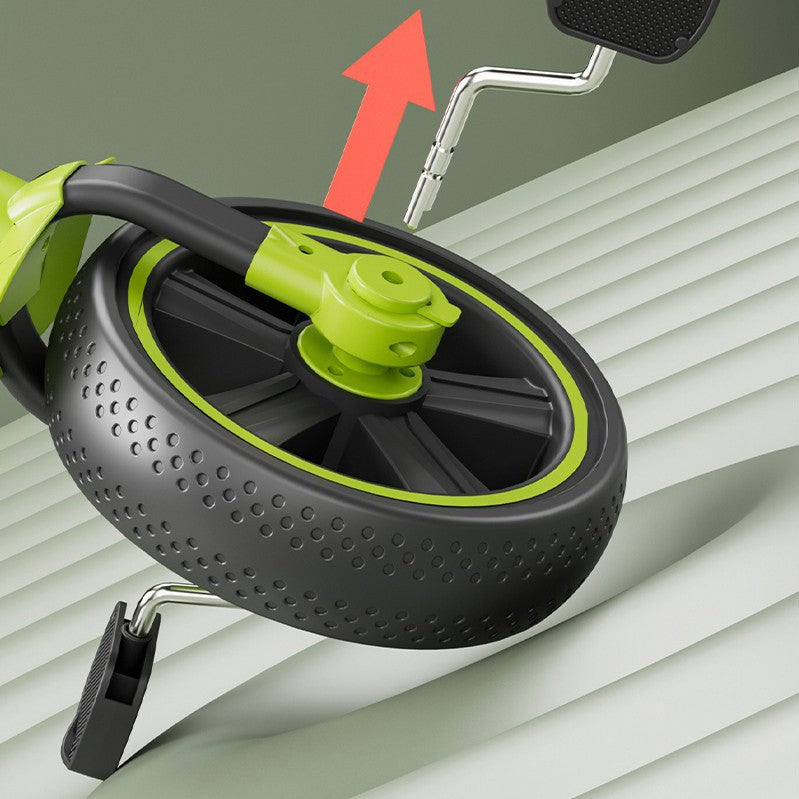 Bicicleta Multifunctionala pentru Copii, 3 in 1 Tricicleta si Bicicleta cu Roti Ajutatoare, Ghidon si Scaun Reglabil, Cadru Otel, 2-6 Ani, 93 x 78 x 43 cm, Negru/Verde