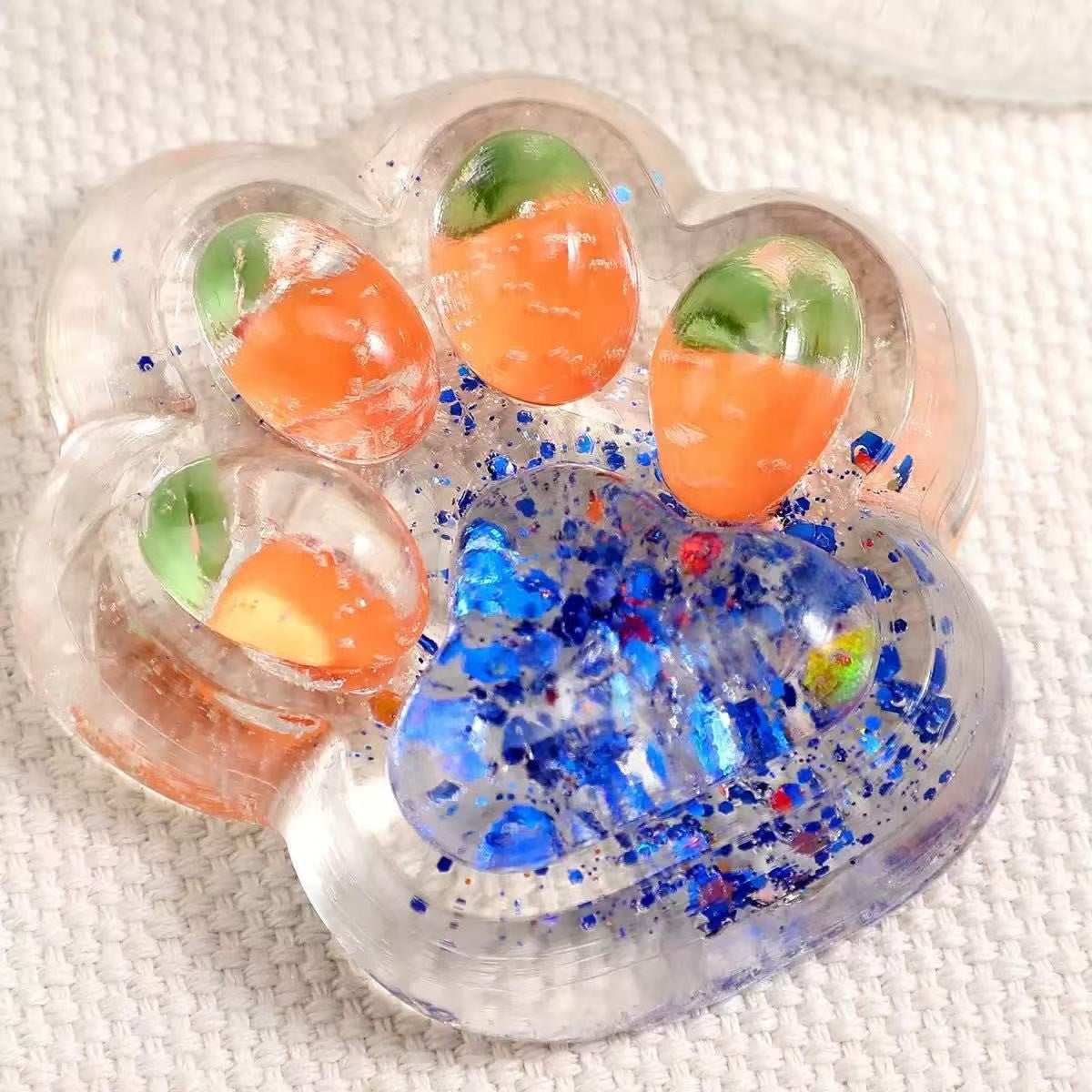Jucarie Antistres Squishy, Labuta de Pisica cu Revenire Lenta, Material TPR Moale, Terapie Senzoriala, 7.5 cm, Multicolor