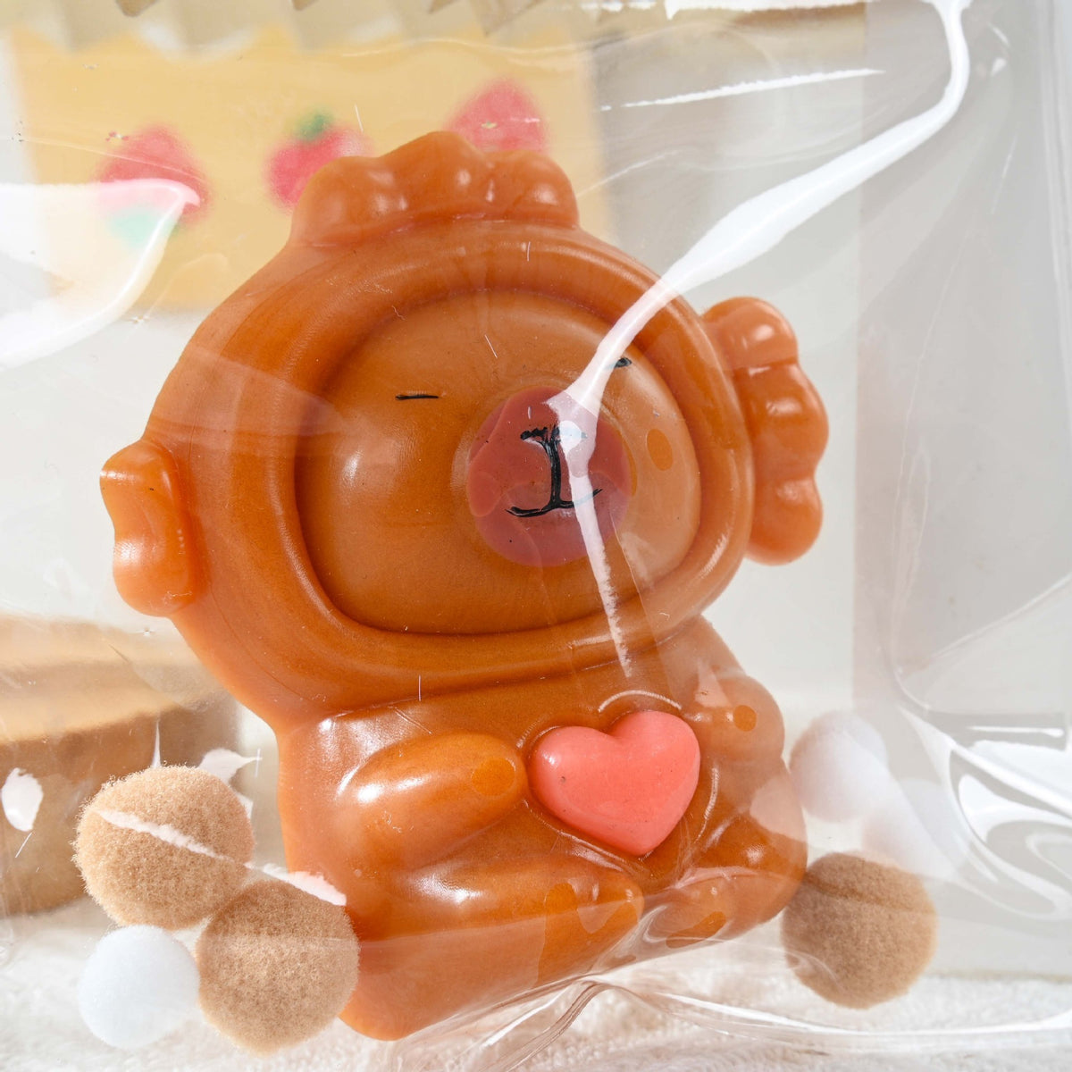 Jucarie Antistres Squishy Capybara, Efect Revenire Lenta Slow Rising, Material TPR Moale, 7.5 x 6.5 cm, Maro