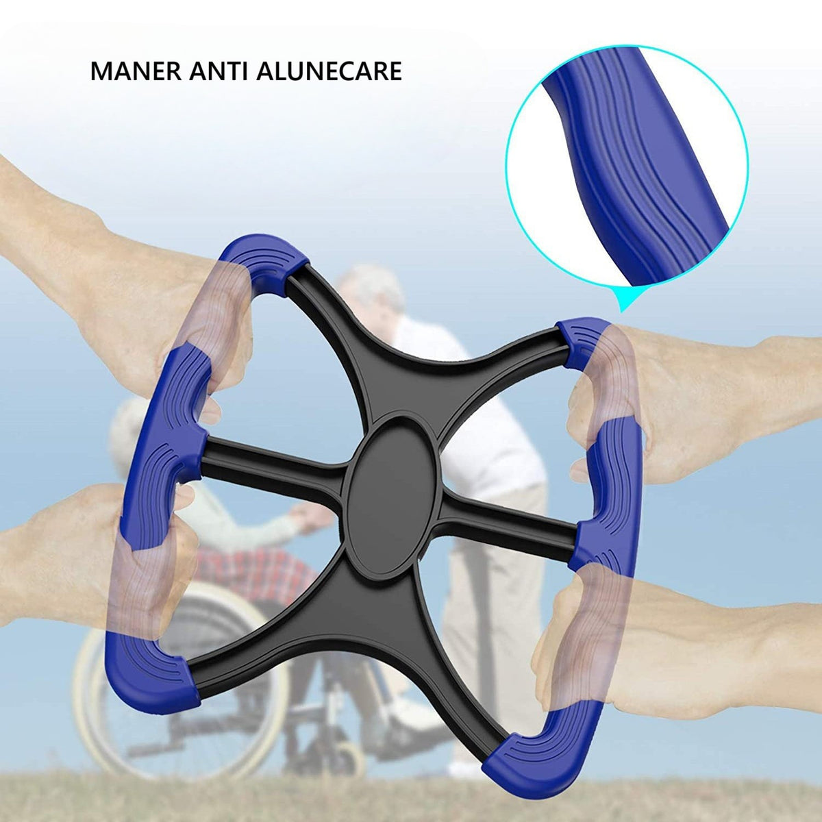 Dispozitiv de Ridicare Manuală pentru Vârstnici și Mobilitate Redusă, Mâner Ergonomic, Plastic Durabil, Capacitate 200 kg, 27 x 24 cm, Albastru