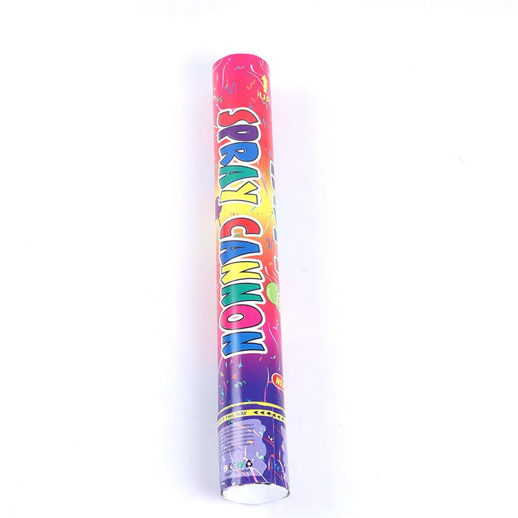 Tub de Confetti Clasic pentru Petreceri, Eliberare prin Rasucire Manuala, Plastic Lucios, Multicolor, 80 cm