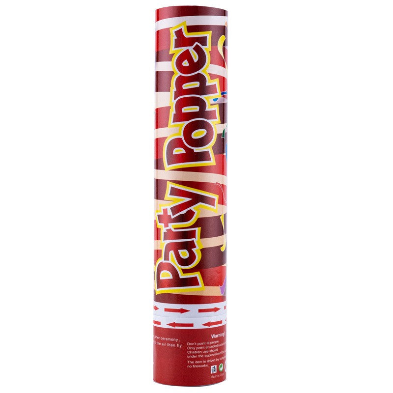 Tub de Confetti Party Popper, Tun Panglici Festive cu Activare prin Rasucire, Plastic Lucios, Multicolor, 20x5 cm