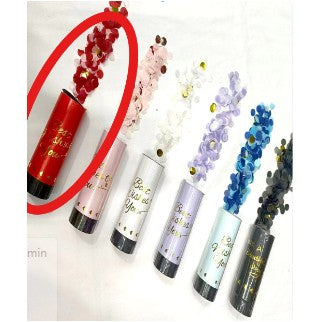Tun de Confetti Best Wishes, Actionare prin Rasucire, Model Buline, Hartie si Folie, Rosu, 11 x 4 cm