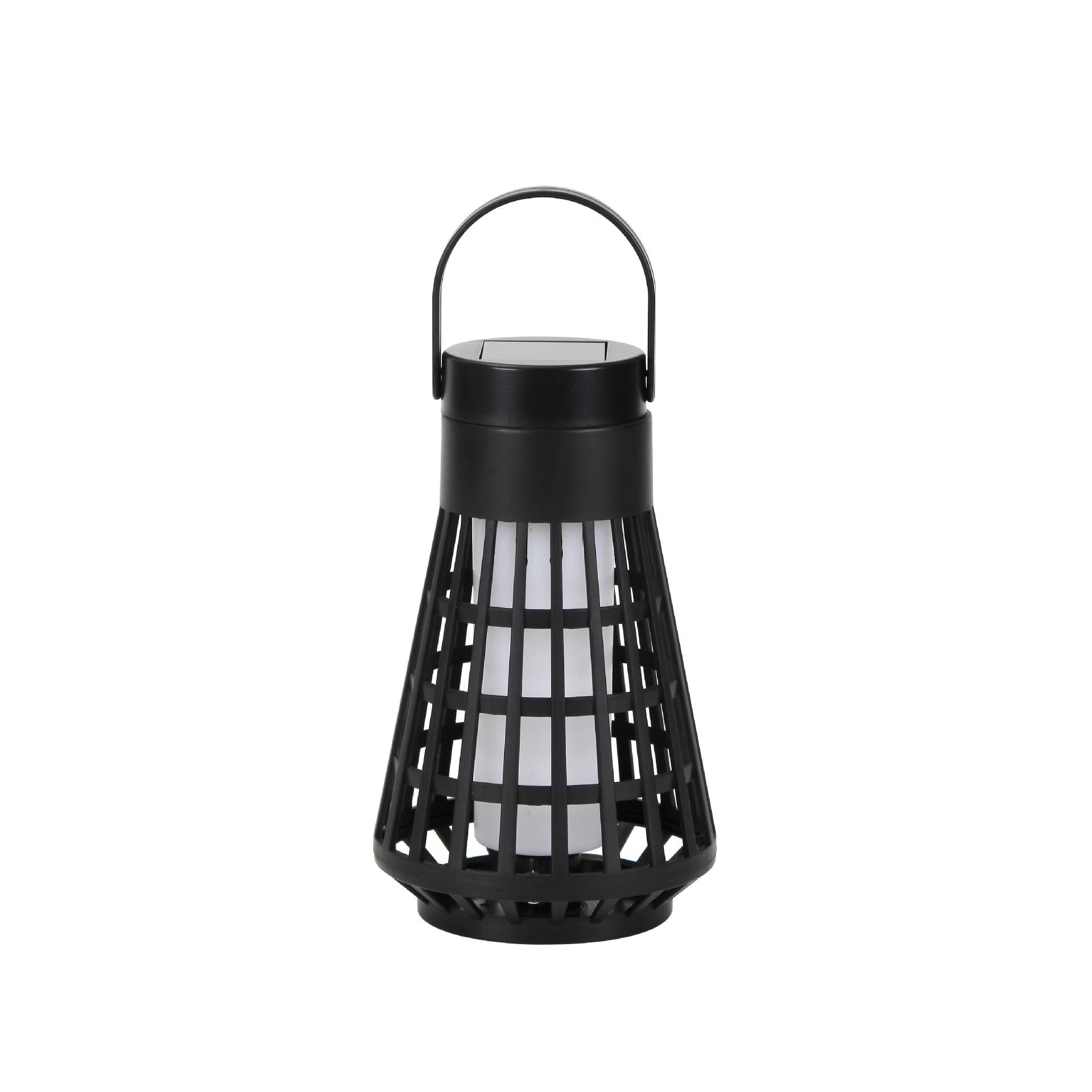 Lampa Solara Gradina Tip Felinar si Torta, Lumina Calda LED, Incarcare Solara Automata, Plastic Rezistent la Intemperii, Montare prin Infingere, Inaltime 12 cm, Negru
