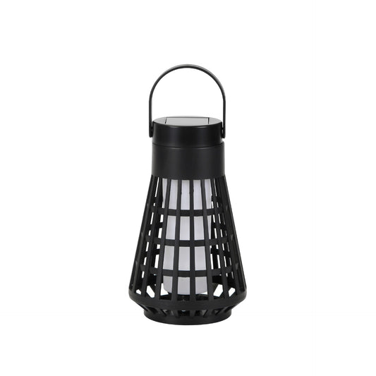 Lampa Solara Gradina Tip Felinar si Torta, Lumina Calda LED, Incarcare Solara Automata, Plastic Rezistent la Intemperii, Montare prin Infingere, Inaltime 12 cm, Negru