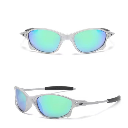 Ochelari de Soare Sport, Lentile Polarizate, Protectie UV400, Tratament Anti-Zgarieturi, Metal si ABS, Unisex, 14.8 x 14.6 x 1.9 cm, Gri