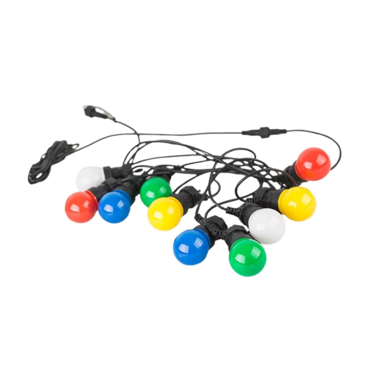 Ghirlanda Luminoasa Exterior si Interior, Becuri LED Model Bulb, Interconectabila, Protectie IP65, PVC, 10 m, 20 LED-uri, Multicolor