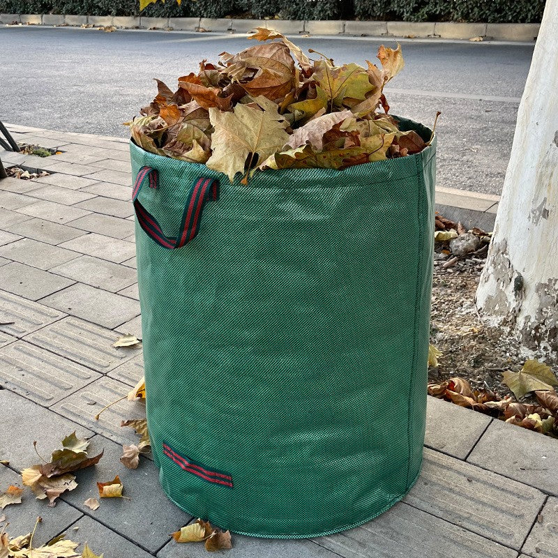 Sac de Colectare Frunze și Resturi Vegetale, Coș pentru Grădină cu Mânere, Polipropilenă Rezistentă și Pliabilă, 120 l, 45 x 76 cm, Verde