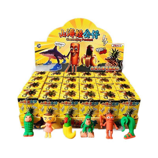 Set 24 Brelocuri Brainrot, Figurine Colecționabile Tip Blind Box, Accesorii Ghiozdan, Material PVC, Multicolor, 5-7 cm