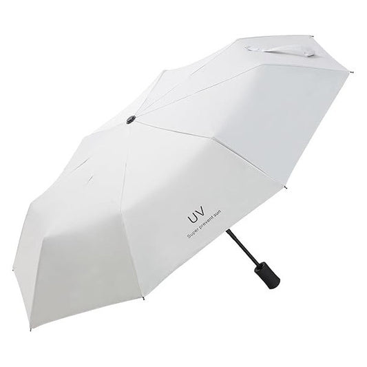 Umbrela Pliabila Unisex, Protectie UV si Rezistenta la Vant, Structura Otel si Vinil, 96 x 67 cm, Bej Deschis
