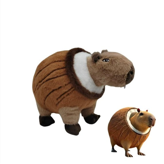 Jucarie De Plus Capybara Italian Brainrot, Model Moale Cu Agatatoare Pentru Rucsac Si Carucior, Bumbac PP, 25 x 17 cm, Maro