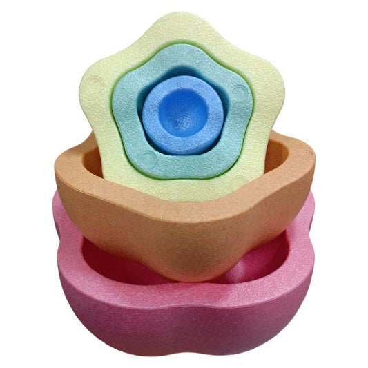 Jucarie Senzoriala de Echilibru, Tip Stepping Stones pentru Coordonare si Motricitate, Spuma PPE Usoara, 5 Piese, Diametru 28 cm, Multicolor