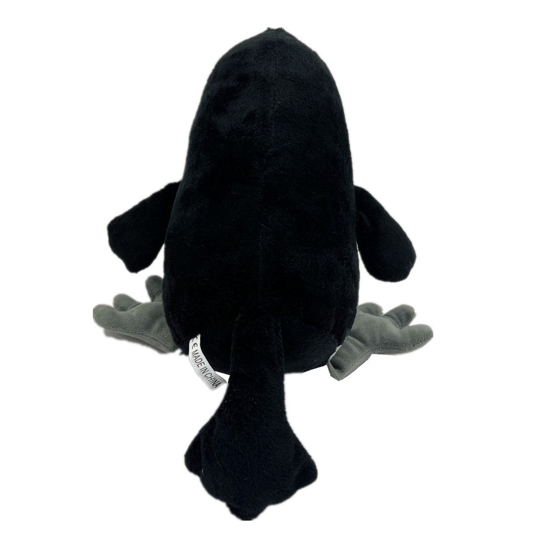 Papusa de Mana Interactiva pentru Teatru, Marioneta Model Pasare, Plus Moale cu Umplutura Bumbac PP, 30 cm, Alb/Negru