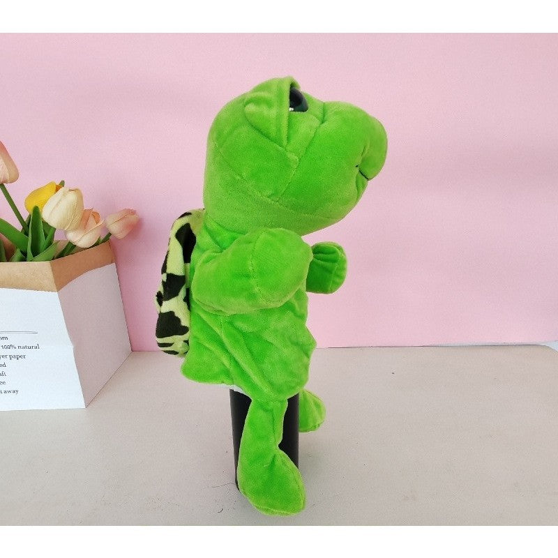 Papusa de Mana pentru Teatru de Papusi, Marioneta Interactiva Model Broasca, Plus Moale si Bumbac PP, 25 x 10 x 8 cm, Verde