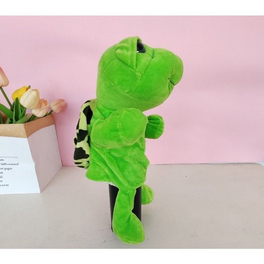Papusa de Mana pentru Teatru de Papusi, Marioneta Interactiva Model Broasca, Plus Moale si Bumbac PP, 25 x 10 x 8 cm, Verde