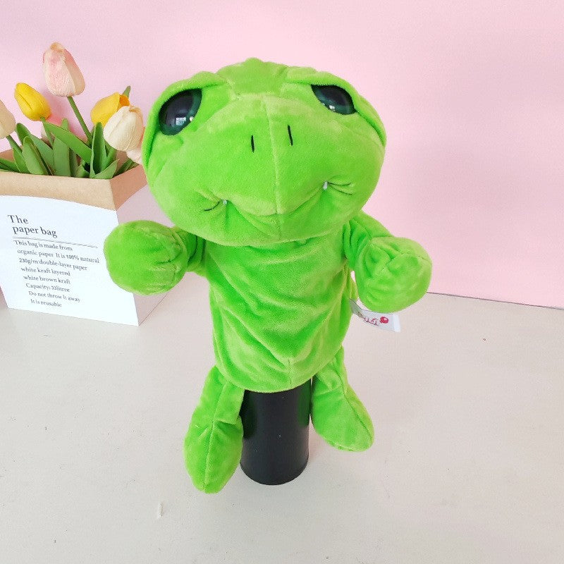 Papusa de Mana pentru Teatru de Papusi, Marioneta Interactiva Model Broasca, Plus Moale si Bumbac PP, 25 x 10 x 8 cm, Verde