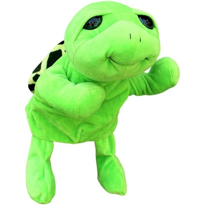 Papusa de Mana pentru Teatru de Papusi, Marioneta Interactiva Model Broasca, Plus Moale si Bumbac PP, 25 x 10 x 8 cm, Verde