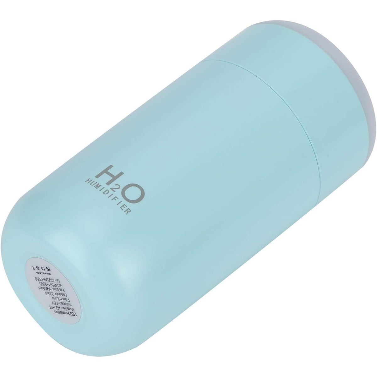 Umidificator Portabil H2O, Difuzor Aroma si Purificator Aer, Silentios 30dB, 2 Moduri Pulverizare, Lumina Noapte LED 7 Culori, Alimentare USB, Plastic, 350ml, Albastru