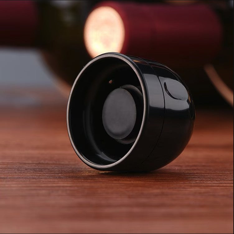 Dop de Etansare pentru Sticla de Sampanie si Prosecco, Mecanism Rotativ de Blocare On-Off, Silicon Reutilizabil, Design Compact, 3.3 x 3.3 x 3.3 cm, Negru