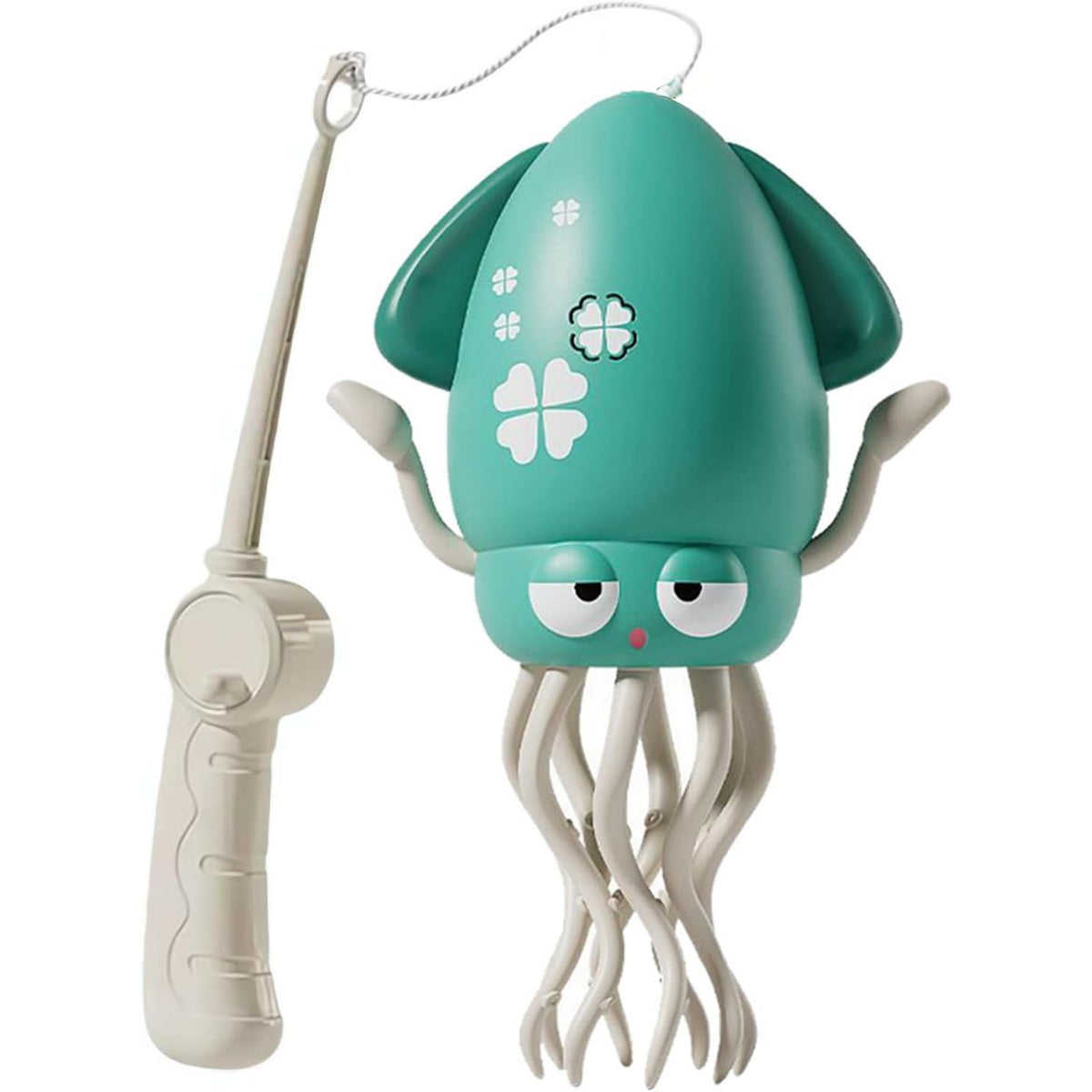 Jucarie Interactiva Caracatita Dansatoare cu Muzica si Lumini, Evitare Obstacole, 3 Moduri de Joaca, Include Undita, ABS, Incarcare USB, 12.6 x 7.6 x 20.7 cm, Verde, +3 Ani