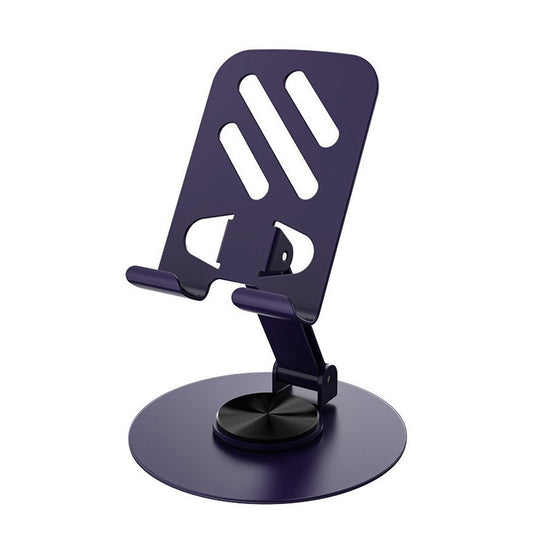 Suport Telefon si Tableta, Rotativ 360 Grade, Design Pliabil si Reglabil, Structura Metalica, pentru Desktop, 10.5 x 9 x 9 cm, Mov Inchis