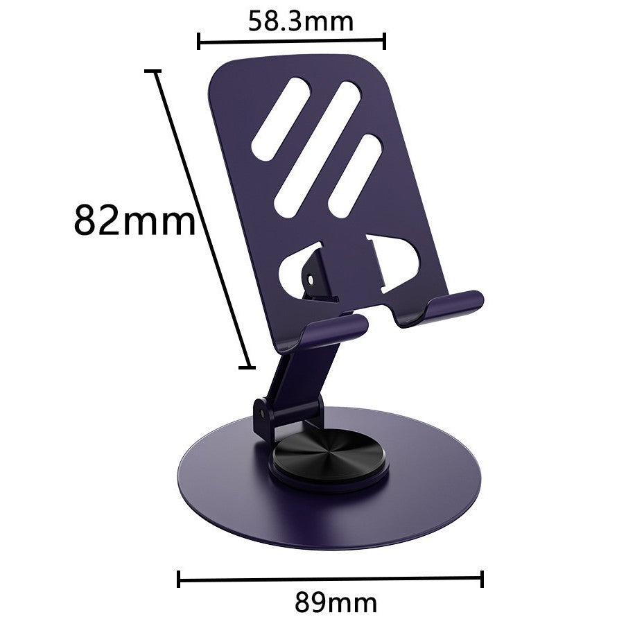 Suport Telefon si Tableta, Rotativ 360 Grade, Design Pliabil si Reglabil, Structura Metalica, pentru Desktop, 10.5 x 9 x 9 cm, Mov Inchis