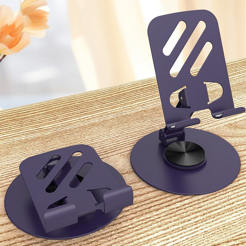 Suport Telefon si Tableta, Rotativ 360 Grade, Design Pliabil si Reglabil, Structura Metalica, pentru Desktop, 10.5 x 9 x 9 cm, Mov Inchis