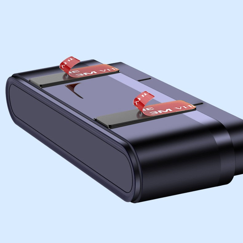 Suport Numar de Telefon pentru Parcare Auto, Card de Contact Temporar cu Banda Glisanta pentru Ascundere, Cifre Fosforescente, Fixare Adeziva, 120 x 48 x 24 mm, Negru Mat