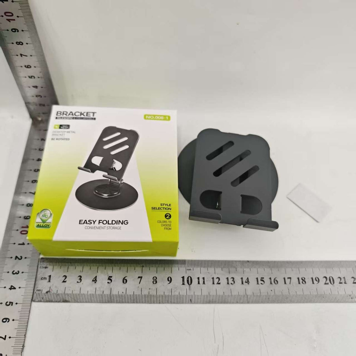 Suport Rotativ Telefon Si Tableta, Baza Rotativa 360 Grade, Design Pliabil Si Portabil, Aliaj Metalic, 10.5 x 9 x 9 cm, Gri