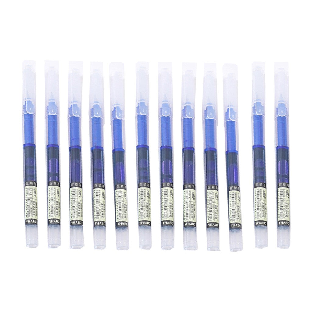 Set Pixuri Profesionale cu Bila, Cerneala pe Baza de Apa, Varf Subtire 0.5 mm, Design Ergonomic, Pentru Scoala si Birou, 12 Bucati, Albastru
