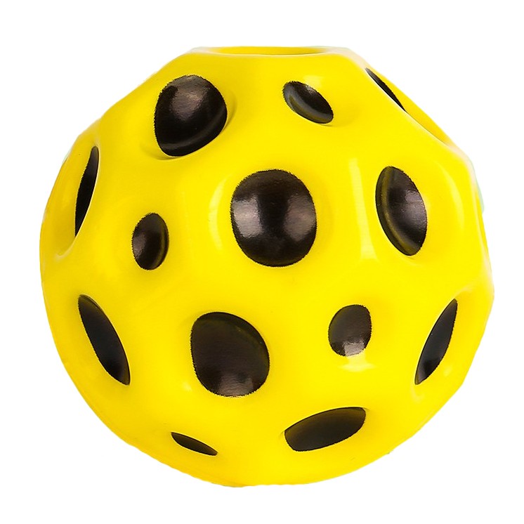 Minge Saltareata Space Moon Ball, Jucarie Antistress Hiperelastica pentru Copii si Adulti, Poliuretan, Diametru 66 mm, Galben