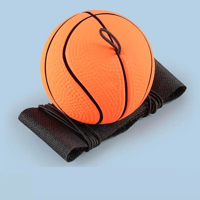 Minge Saltareata Space Moon Ball, Jucarie Antistress Hiperelastica cu Design Neregulat, Fixare pe Mana, Poliuretan, Diametru 66 mm, Portocaliu