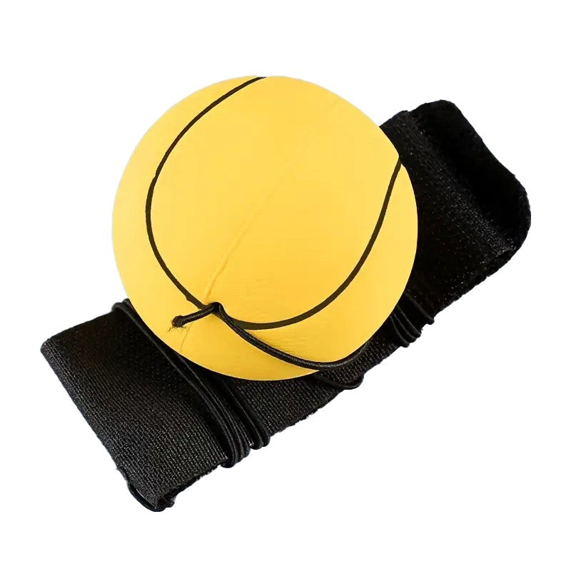 Minge Saltareata Hiperelastica Space Moon Ball, Jucarie Antistress pentru Copii si Adulti, Model Tenis cu Sarituri Imprevizibile, Poliuretan, 66 mm, Galben