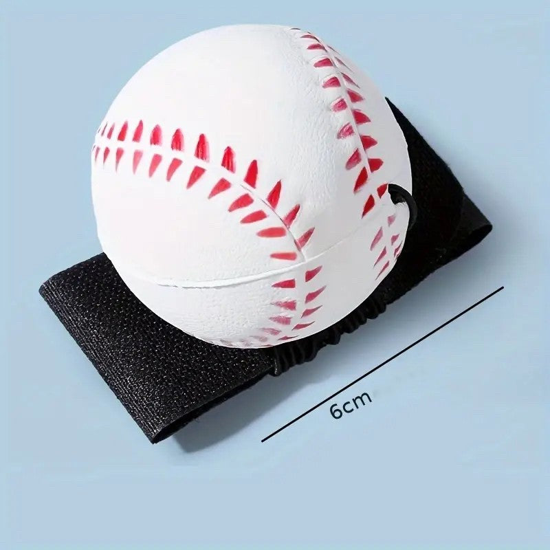 Minge Saltareata Hiperelastica Space Moon Ball, Jucarie Antistress pentru Coordonare si Relaxare, Model Baseball cu Fixare de Mana, Spuma Elastica, 66 mm, Alb/Verde