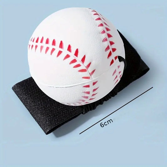 Minge Saltareata Hiperelastica Space Moon Ball, Jucarie Antistress pentru Coordonare si Relaxare, Model Baseball cu Fixare de Mana, Spuma Elastica, 66 mm, Alb/Verde