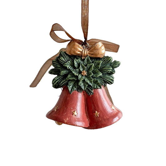 Ornament Crăciun Pentru Brad, Model Clopoței Festivi, Figurină Decorativă Din Rășină, Multicolor, 8 x 7 cm