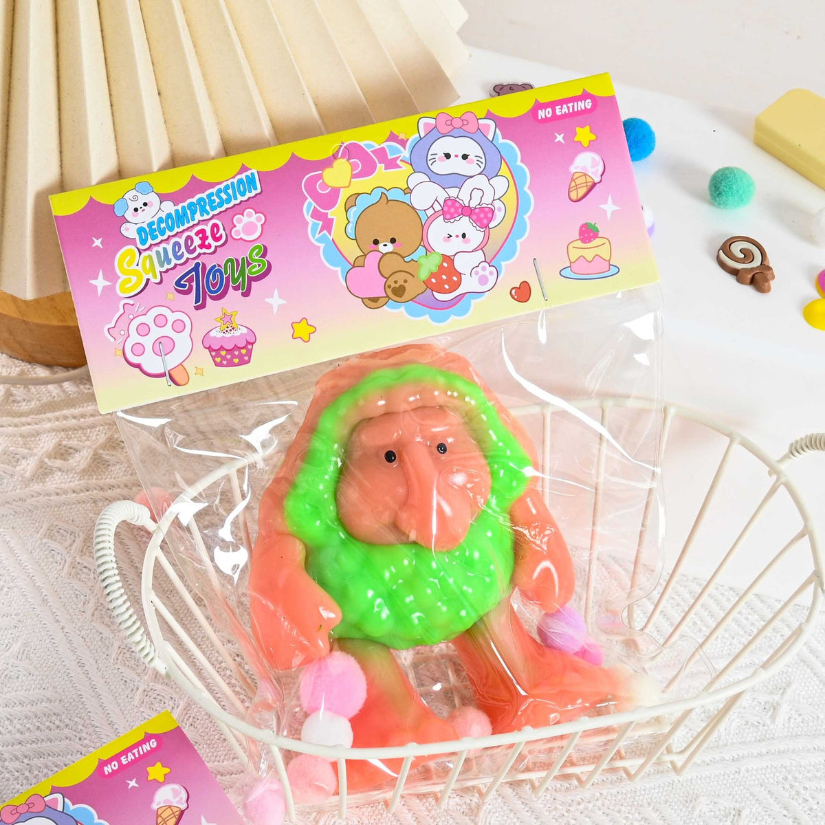 Jucarie Antistres Squishy, Model Brr Brr Patapim cu Revenire Lenta, Material Elastic TPR Moale, 12 x 11 x 3 cm, Multicolor