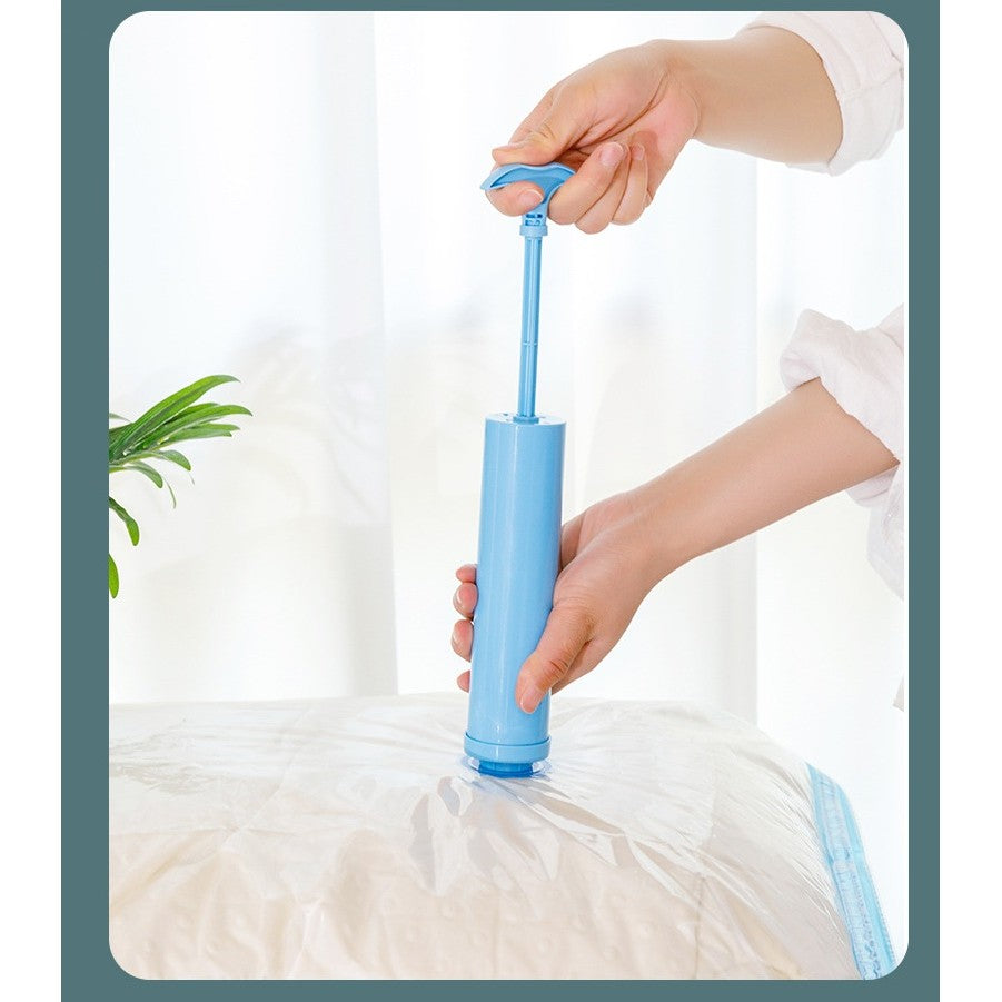 Set 9 Saci de Vidat Haine si Lenjerie, Organizare si Depozitare, Etansare prin Vacuum, Reutilizabili si Impermeabili, Material PET si PE, Pompa Manuala Inclusa, Transparent, Marimi Mixte