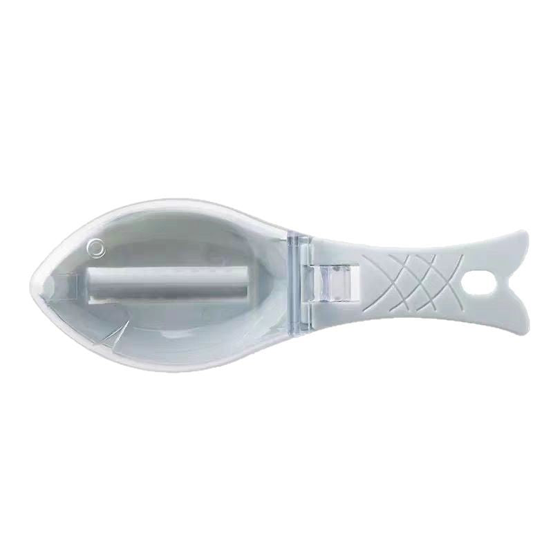 Curatator Solzi Peste cu Compartiment Colectare, Dispozitiv Manual pentru Curatat Peste, Plastic Durabil, 15.5x5.5x4 cm, Alb