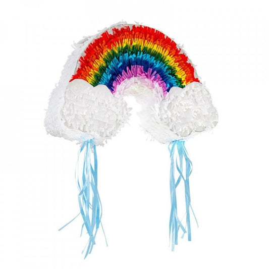 Pinata Petrecere Model Curcubeu cu Norisori, Decor Aniversari Copii, Hartie si Carton, 45 x 28 x 9 cm, Multicolor