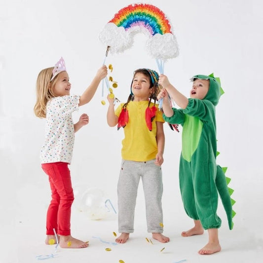 Pinata Petrecere Model Curcubeu cu Norisori, Decor Aniversari Copii, Hartie si Carton, 45 x 28 x 9 cm, Multicolor