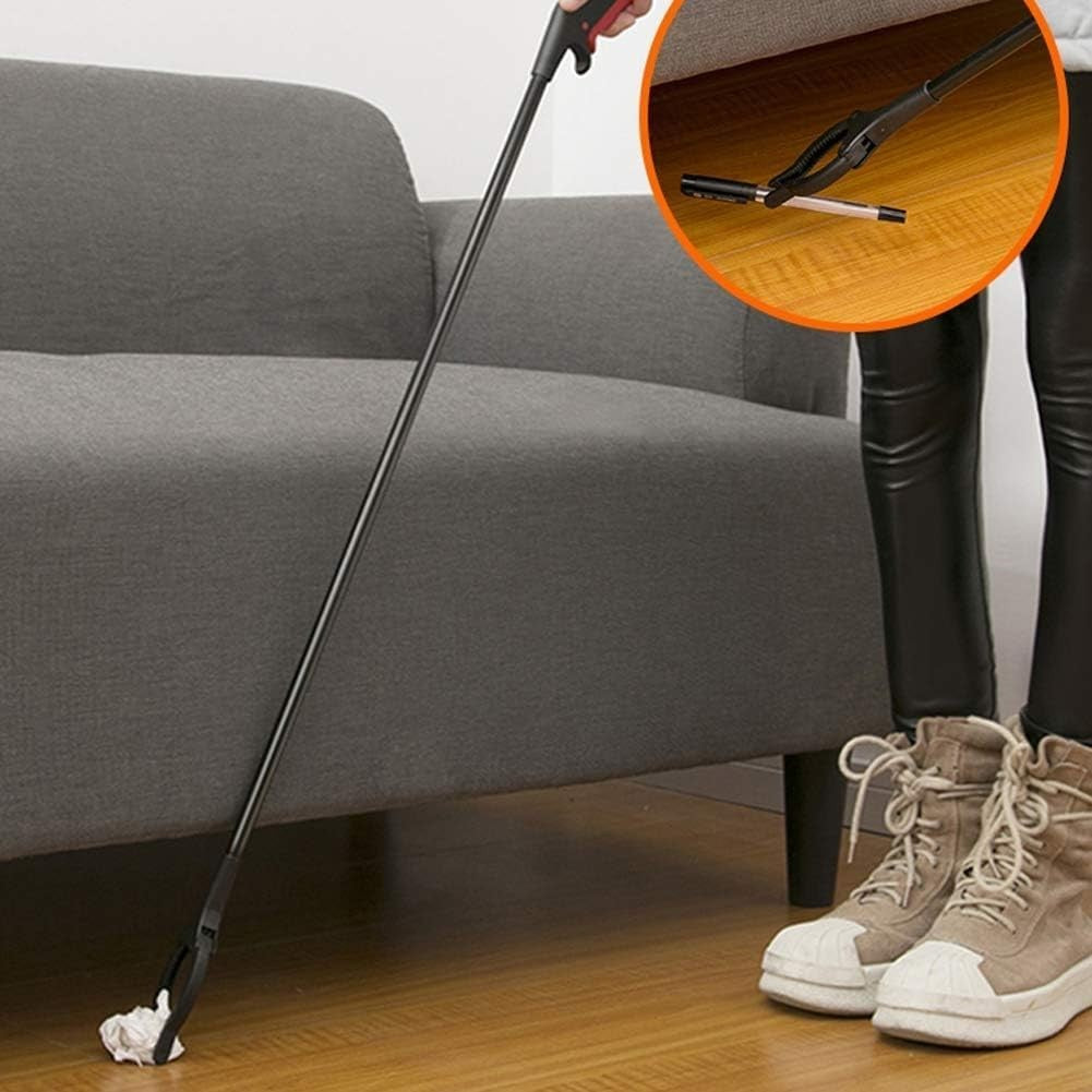 Clește pentru Colectarea Deșeurilor, Dispozitiv Ridicare Gunoi cu Mâner Ergonomic, Metal și Plastic, Tijă Fixă 17 mm, 60 cm, Negru/Roșu