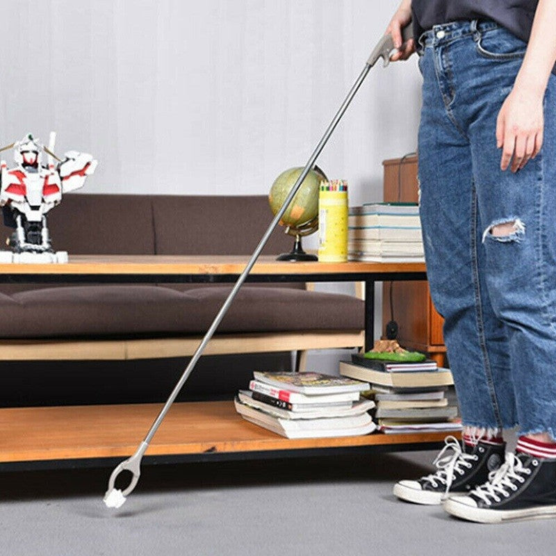 Cleste pentru Colectarea Deseurilor, Dispozitiv Ridicare Gunoi cu Maner Ergonomic, Tijă Fixa 17 mm, Metal si Plastic, 96.5 cm, Gri