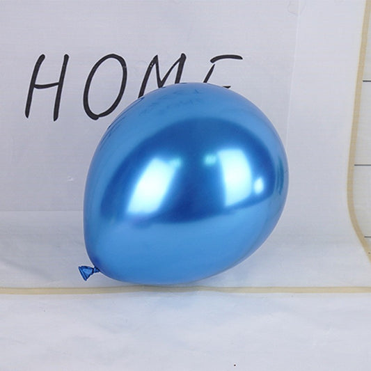 Set 12 Baloane Latex Chrome, Efect Metalizat Lucios, Compatibile Aer sau Heliu, Petreceri si Evenimente, 30 cm, Albastru Inchis