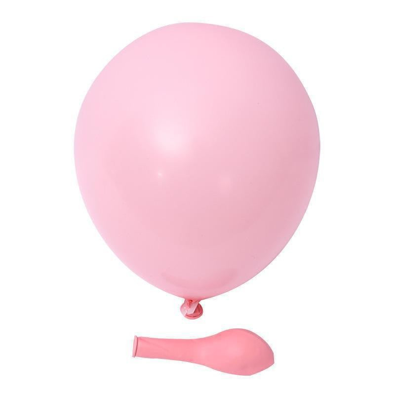 Set 12 Baloane Aniversare, Model Macaroon Mat, Compatibile Aer sau Heliu, Latex Rezistent, 30 cm, Roz Pastel