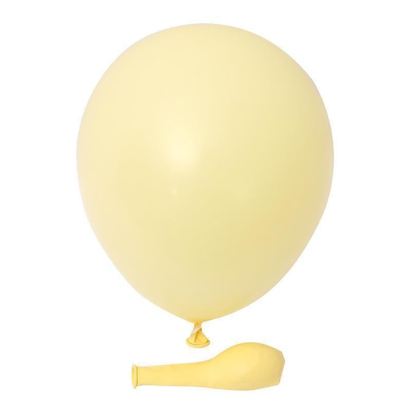 Set 12 Baloane Party, Latex Macaroon Rezistent, Potrivite Aer sau Heliu, Galben, 30 cm