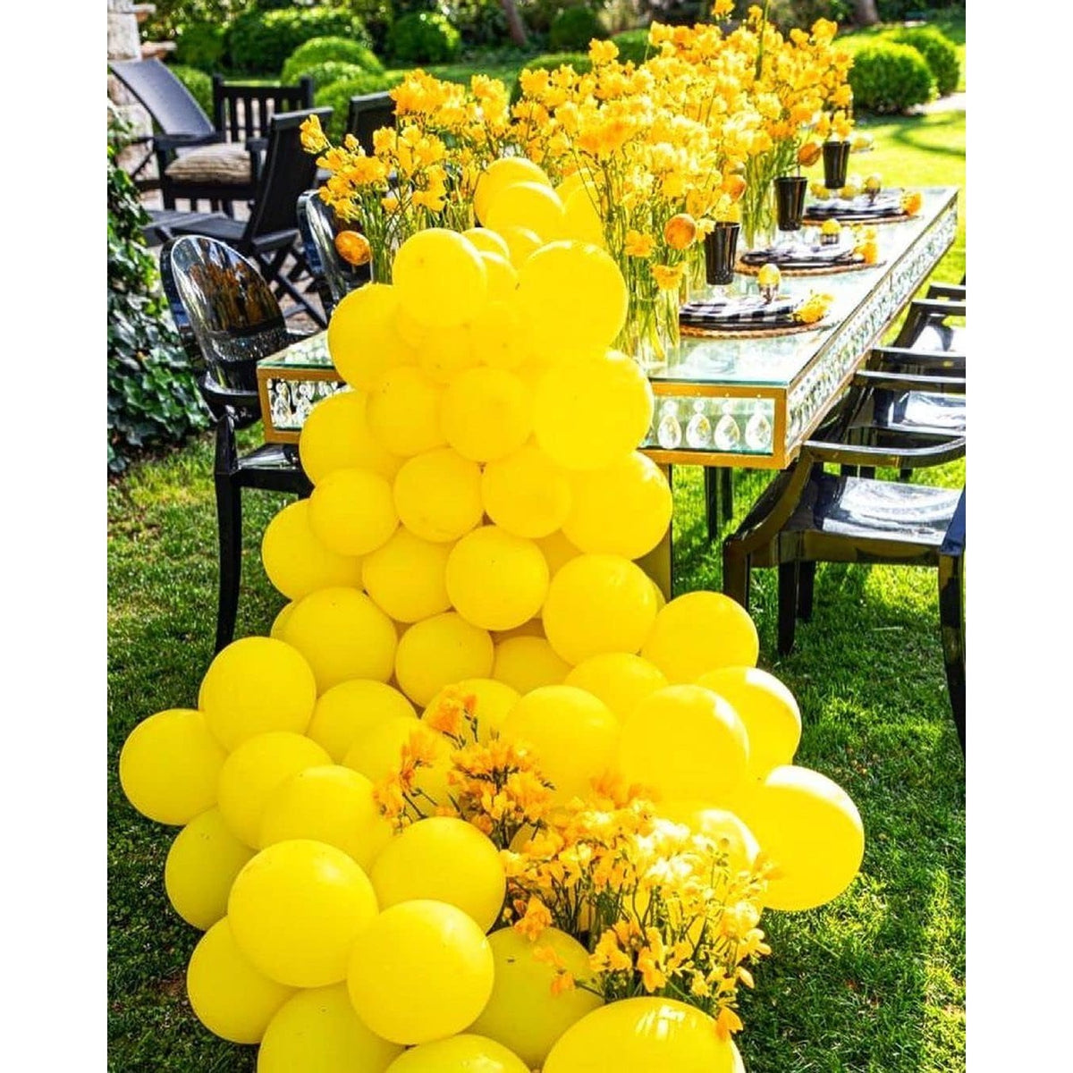 Set 12 Baloane Petrecere, Latex Standard pentru Aer sau Heliu, 25 cm, Galben
