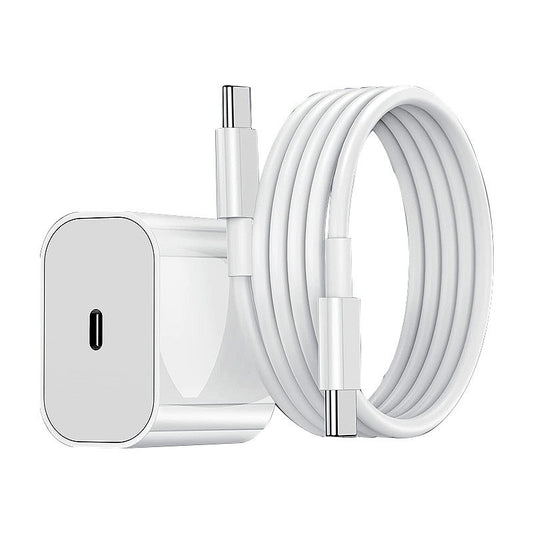 Incarcator Retea Fast Charge PD 30W, Compatibil iPhone 15 si 16, Power Delivery, Cablu USB-C 27W Inclus, 1m, Alb