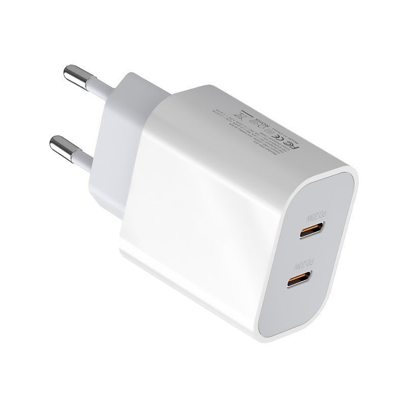 Incarcator Retea Fast Charge, Power Delivery 40W, Dual Port USB-C, Quick Charge 4.0, Compatibilitate Universala, Alb